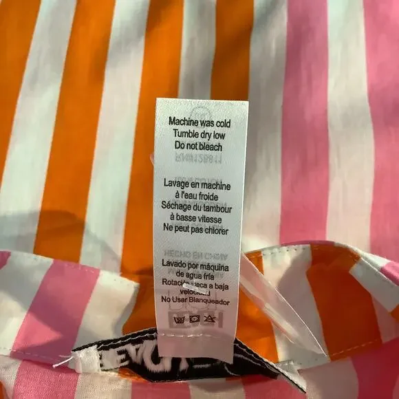 Beach Riot Alexa Pink Orange Swimsuit Cover Up Top Sunset Stripes Large XL NWOT - Picture 7 of 7